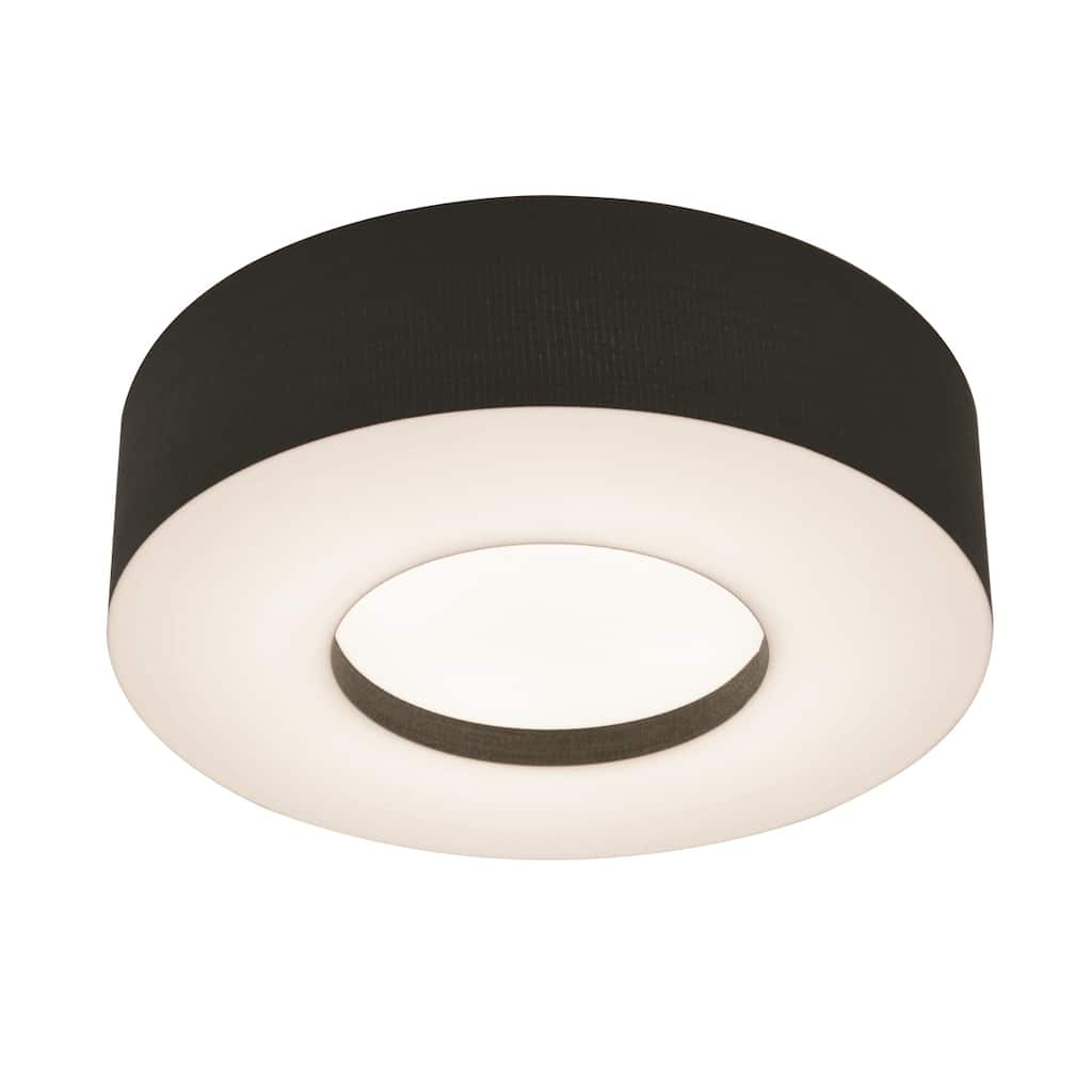 Montclair 15-inch Black LED Flush Mount, Black Shade