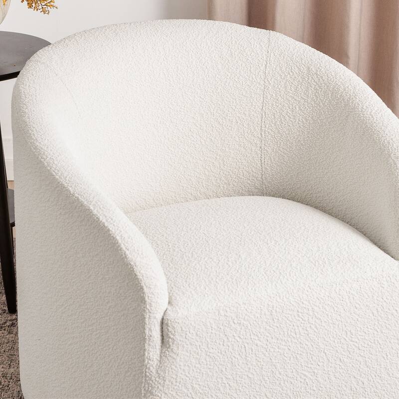 KINWELL 32"W Boucle Upholstered Swivel Barrel Armchair (Set of 2)