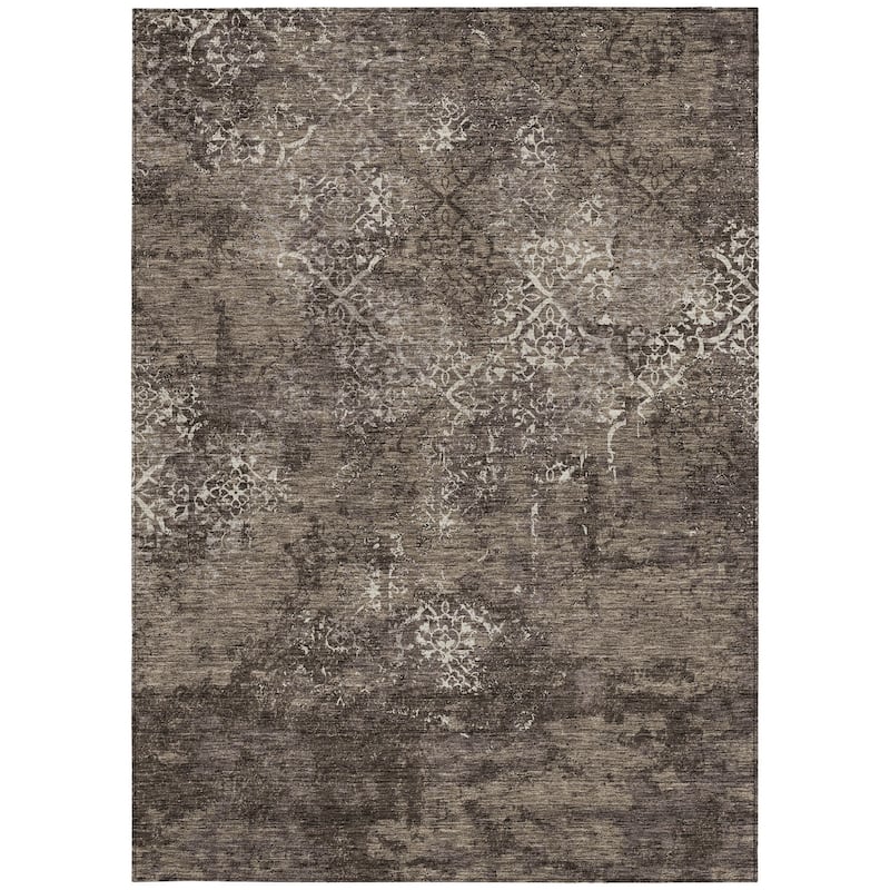 HomeRoots Floral Transitional Rectangle Outdoor Rug