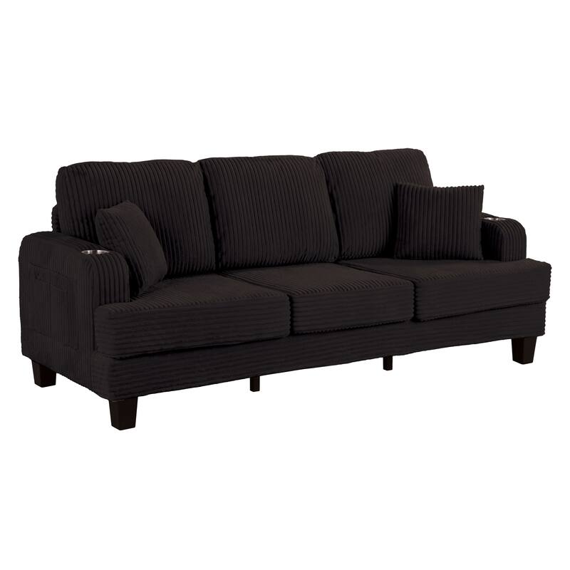 Furniture of America Xenia Modern 3-Piece Chenille Sofa and Ottoman Set