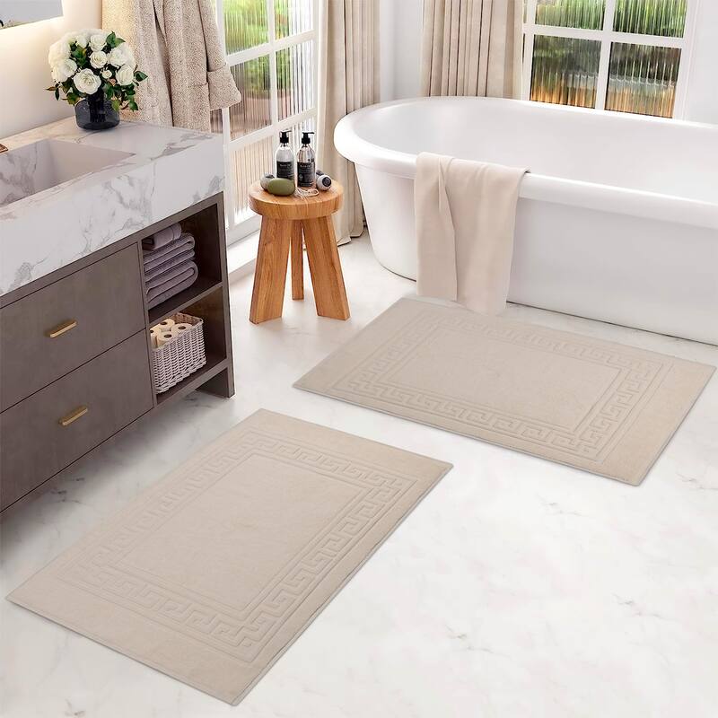 Superior Plush & Absorbent 900 GSM Cotton Bath Mat - (Set of 2)