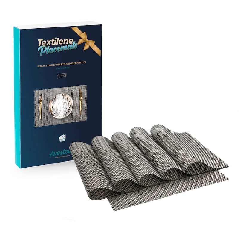 AVESTAR Dark Grey Place Mat, 6-Piece Gift Set