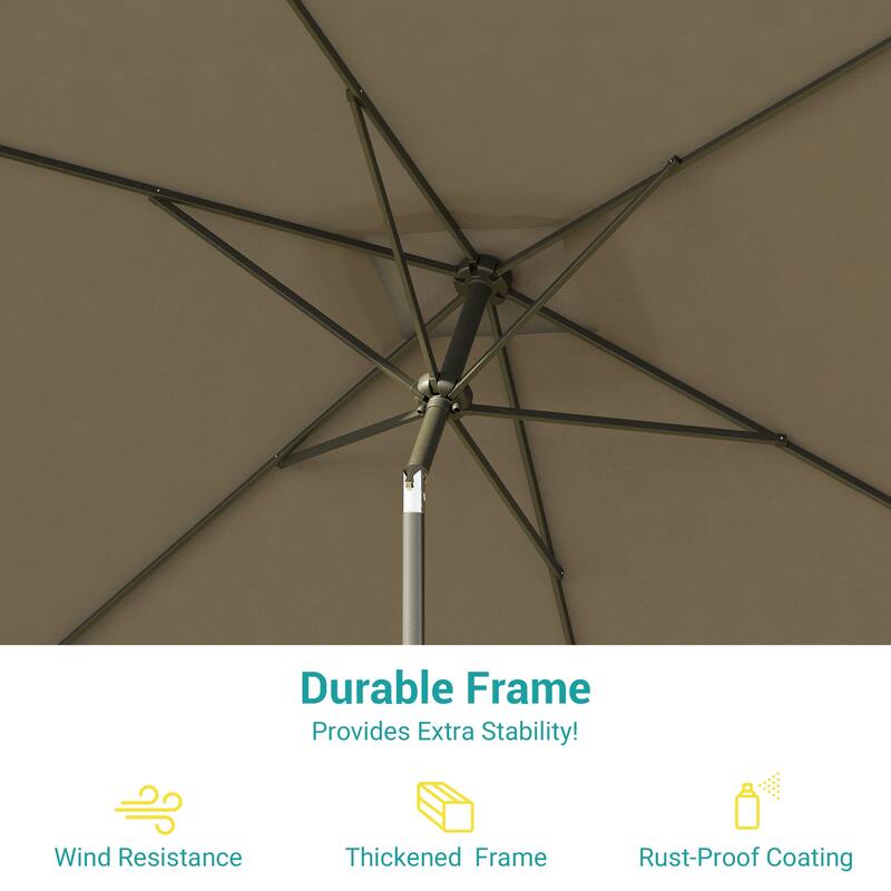BONOSUKI 6x9FT Patio Market Umbrellas Table Umbrella with Tilt Button