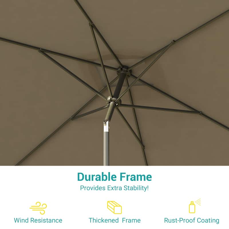 Bonosuki 10 x 6.5ft Patio Rectangular Umbrella with Tilt and Crank