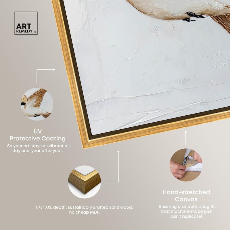 Simple Golden Swallow Canvas by Art Remedy