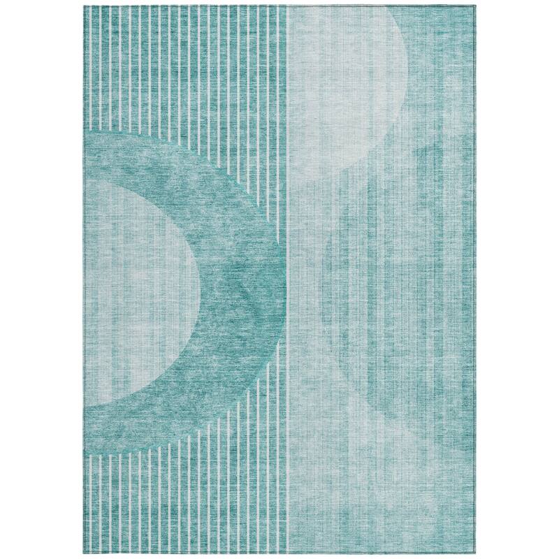 HomeRoots Geometric Transitional Rectangle Outdoor Rug