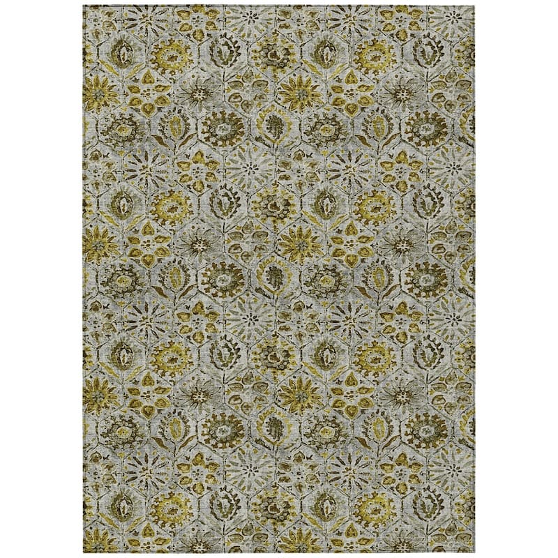 HomeRoots Floral Transitional Rectangle Outdoor Rug