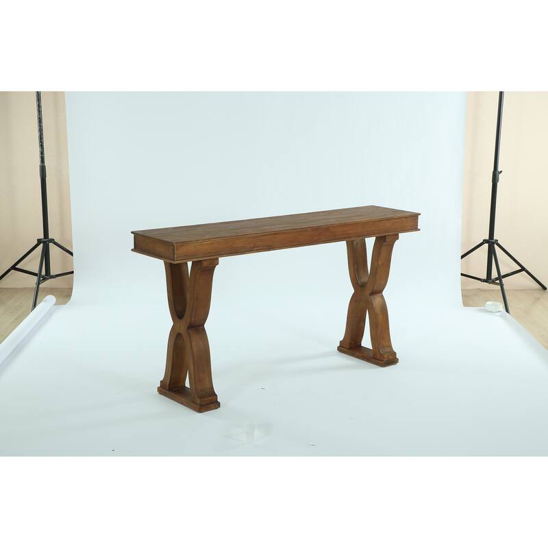 63-Inch Solid Wood Console Sofa Table for Entryway Living Room