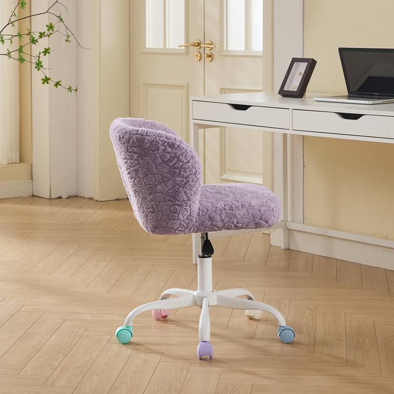 Furniture Office Chair,Artificial Home Office Chair with Metal Base,Adjustable Desk Chair Swivel Office Chair,Vanity Chair