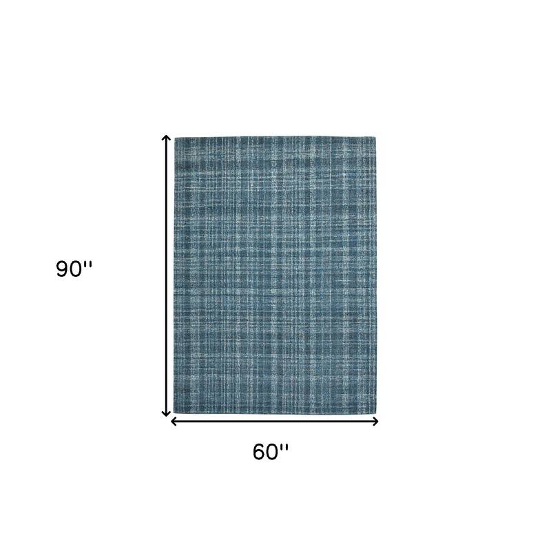 HomeRoots Plaid Transitional Rectangle Area Rug