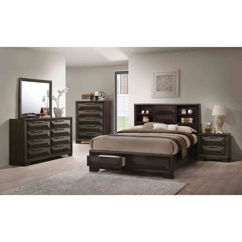Espresso Finish Modern Style Bedroom Furniture Set