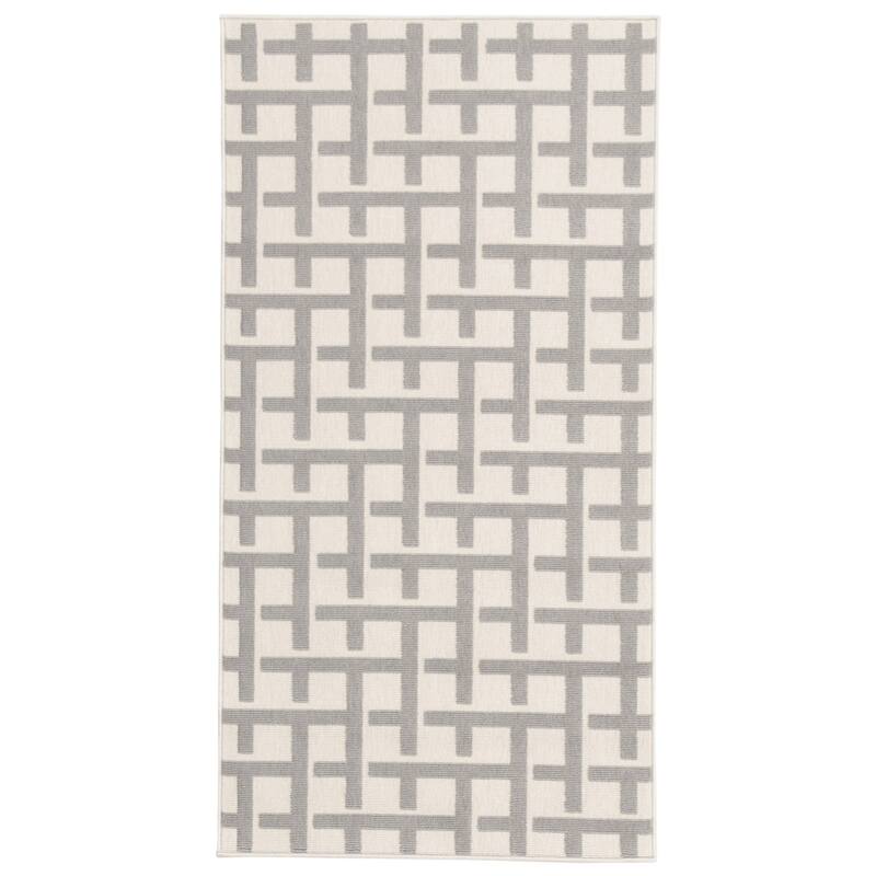 ECARPETGALLERY Villa Indoor/ Outdoor Rug - 2'8 x 4'11 - Light Grey