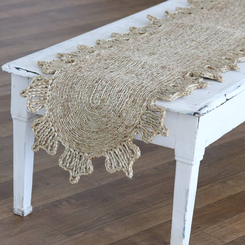 Novica Handmade Delightful Lines Jute Table Runner