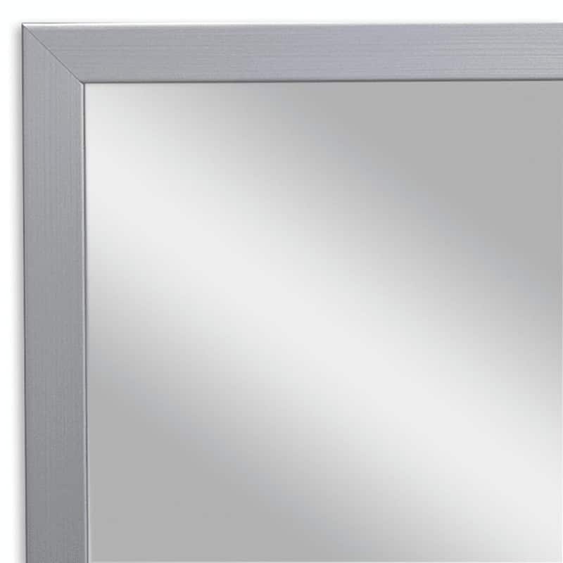 Ellis Satin Nickel Framed Vanity Mirror