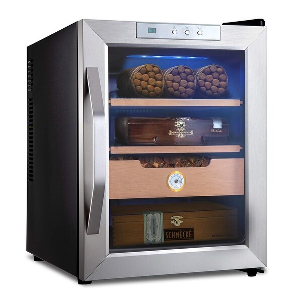 Schmécké 250 Cigar Thermoelectric Cigar Cooler Humidor with Stainless Steel Trim Finish, Built in Hygrometer