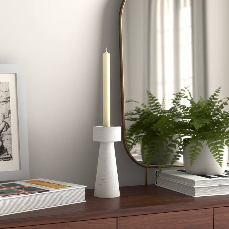 Pottery Taper Holder Cylindrical Top and Conical Base Design for Home