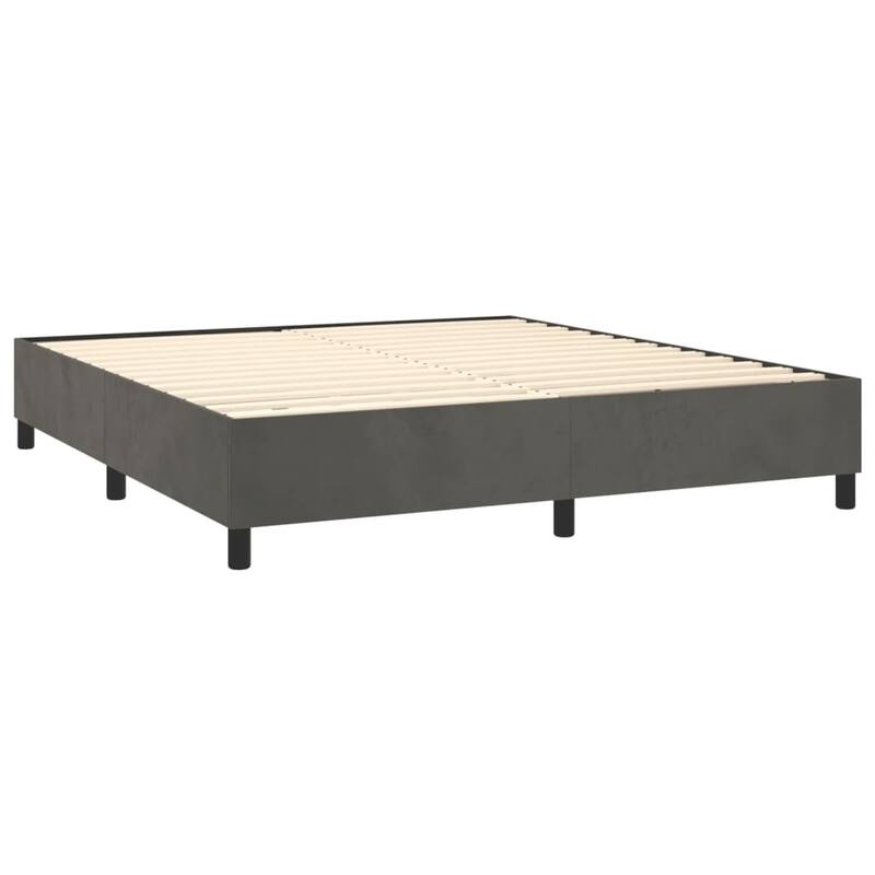 vidaXL Bed Frame Box Spring Platform Bed with Mattress for Bedroom Velvet