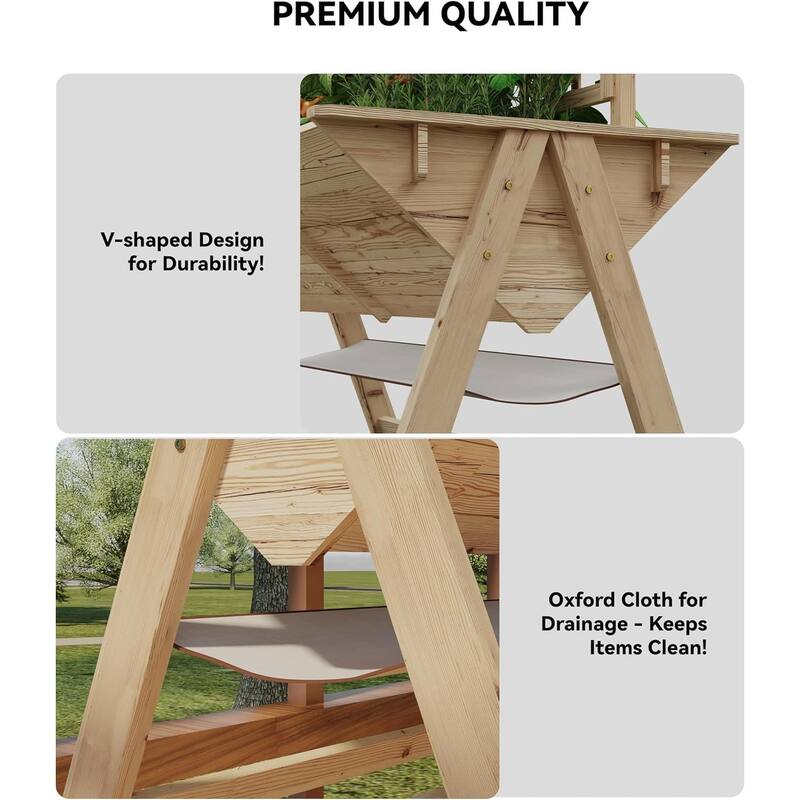 Elevated Garden Bed, with Climbing Trellis