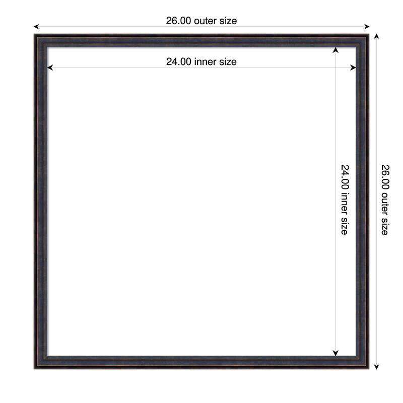 Amanti Art Dark Bronze Scoop Framed Dry Erase Magnetic Board - 26 x 26 in