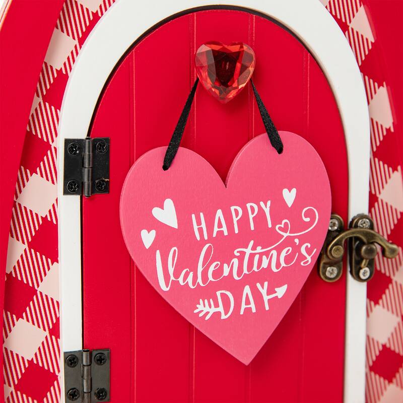 Glitzhome 8.5"H Valentine's Door-Shaped Photo Frame Table Decor