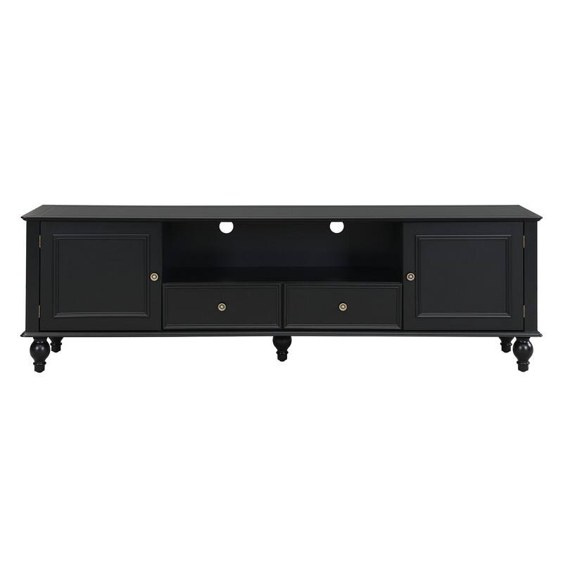 70.9'' Modern TV Stand for TVs up to 80 Inches, Entertainment Center with Open Compartment, TV Storage Cabinet with 2 Drawers