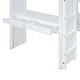 preview thumbnail 19 of 18, White Full Size Solid Wood Loft Bed with large shelves, writing desk and LED Light for Bedroom