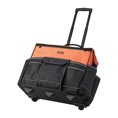 Heavy Duty Rolling Tool Bag 27 Pockets Large Capacity on Wheels - 20 x 12.2 x 17.7 in