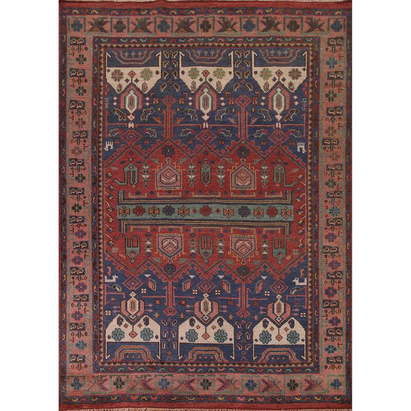 Geometric Sirjan Oriental Area Rug Handmade Wool Carpet - 8'0"x 10'2"