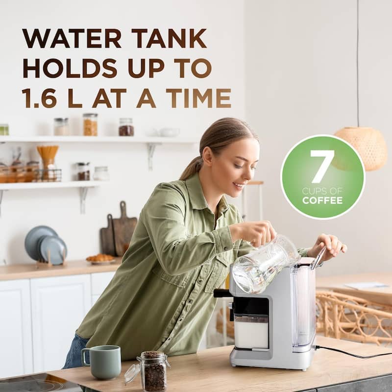 Ivation Espresso Cappuccino Latte Machine w/ Frother & 58mm Portafilter - Grey