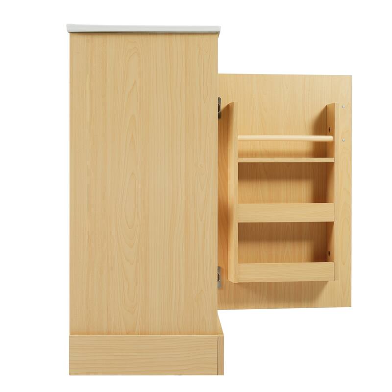 20" Bathroom Vanity with Sink, Bathroom Cabinet with Soft Closing Door, Storage Rack and Adjustable Shelve, Natural Wood