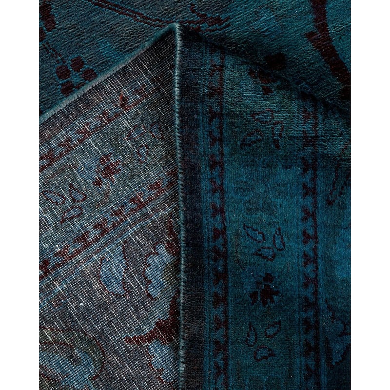 Overton Hand Knotted Wool Vintage Inspired Modern Contemporary Overdyed Charcoal Area Rug - 10' 2" x 13' 9"