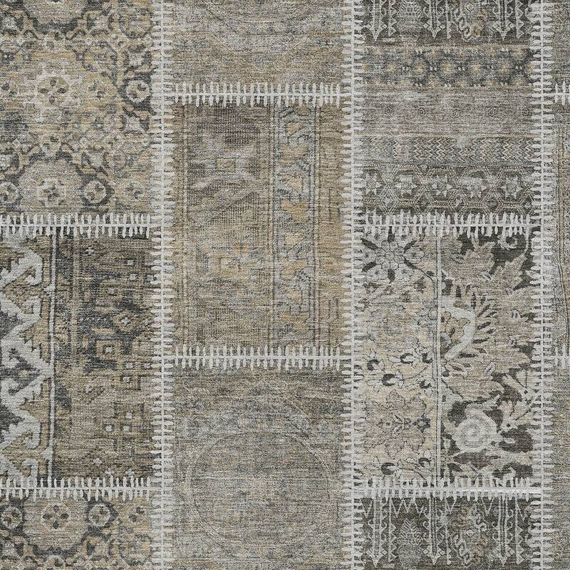 HomeRoots Patchwork Transitional Rectangle Outdoor Rug
