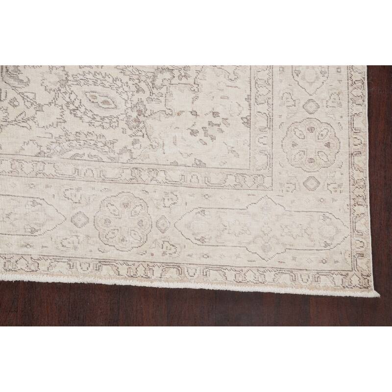 CLEARANCE Distressed Muted Tabriz Persian Wool Area Rug Handmade - 6'9" x 9'10"