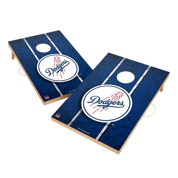slide 2 of 5, Vintage Los Angeles Dodgers MLB Regulation 2x4 Cornhole Set Include Carry Case