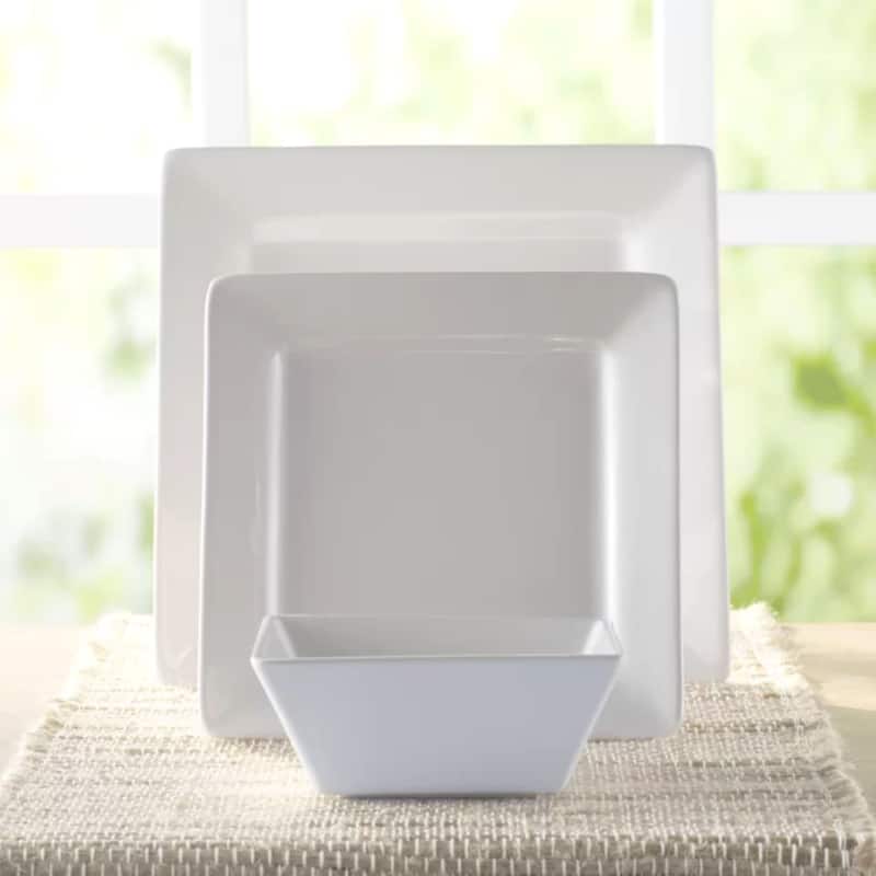 Kingsley White 12Pc Dinner Set Dinner, Salad, Bowl Rb