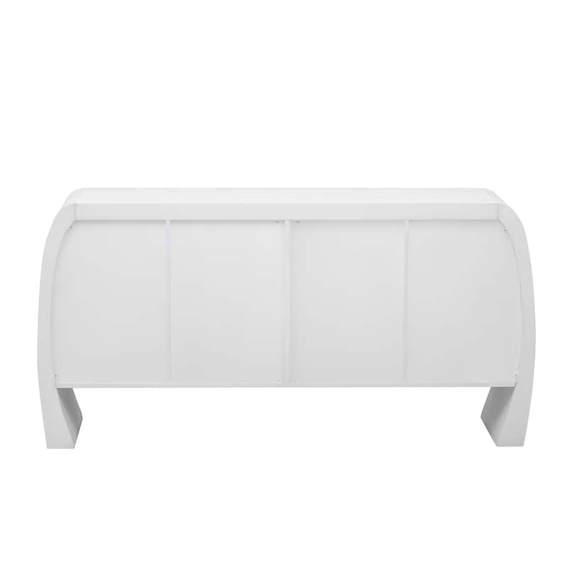 4 Door Wood Storage Cabinet, Buffet Cabinet with Adjustable Shelves, Multi-Functional Entryway Accent Table Cabinet
