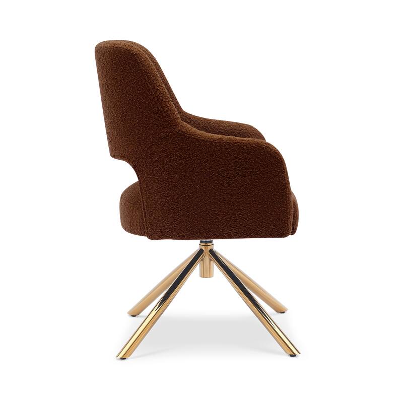 Boucle Polyester Upholstered Swivel Accent Chair - Stain Resistant