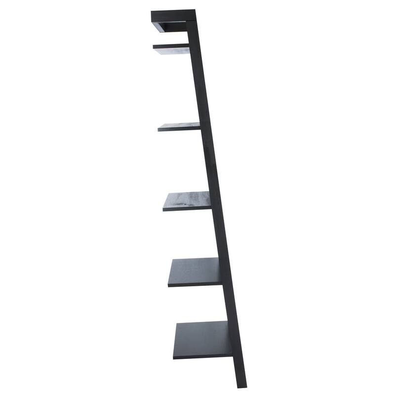 SAFAVIEH Sigrun Natural/Charcoal 5-Tier Leaning Etagere - 18.1" W x 11" L x 72.4" H - 18Wx11Dx72H