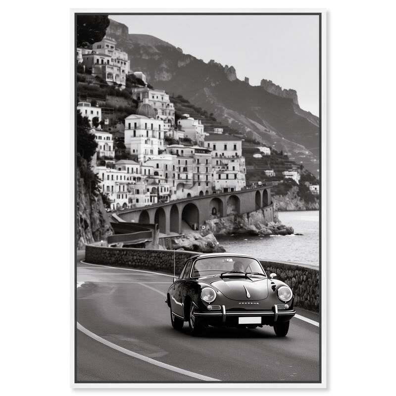 Drive through the Town Canvas by Art Remedy - White - 20" x 30"