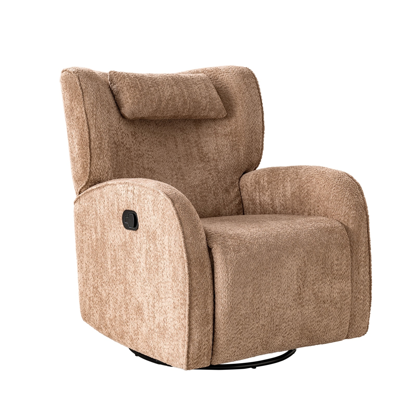 Axel Modern Oversized Swivel Glider Recliner With Wingback And Adjustable Headrest By HULALA HOME