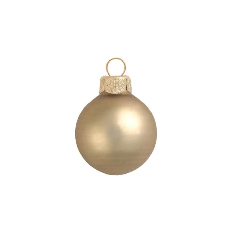 Large Matte Finish Glass Christmas Ball Ornaments - 6" (150mm) - Antique Gold -2ct