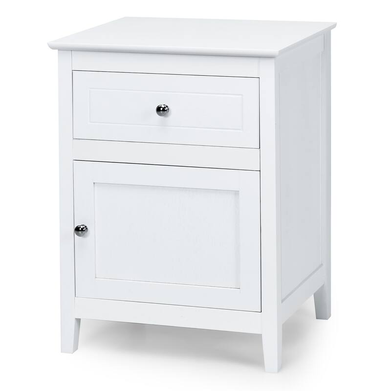 Costway 2PCS Nightstand with Drawer Accent Side End Table Storage