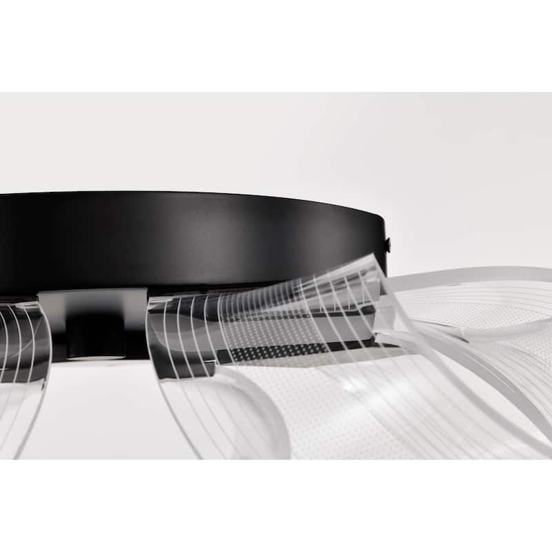 Barnett - 21 Inch LED Flush Mount - Matte Black - Silk Screened Acrylic Lens