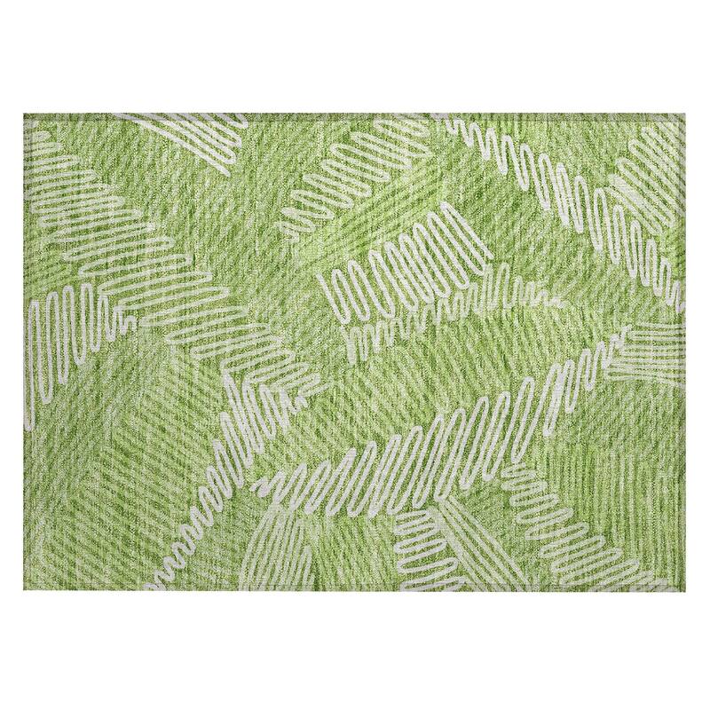 Machine Washable Indoor/ Outdoor Chantille Contemporary Squiggles Rug