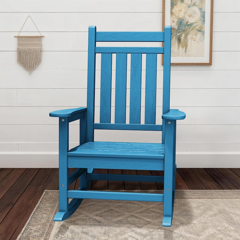 Modern High-Back Rocking Adirondack Chair All Weather