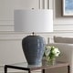 preview thumbnail 3 of 6, Uttermost Moher Glossy Blue Table Lamp - 26'' H X 18'' W X 18'' D
