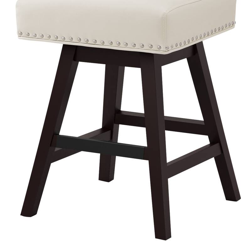 26 in. Set of 2 Bar Stools Counter Height Barstool 360° Swivel with Curved Backrest
