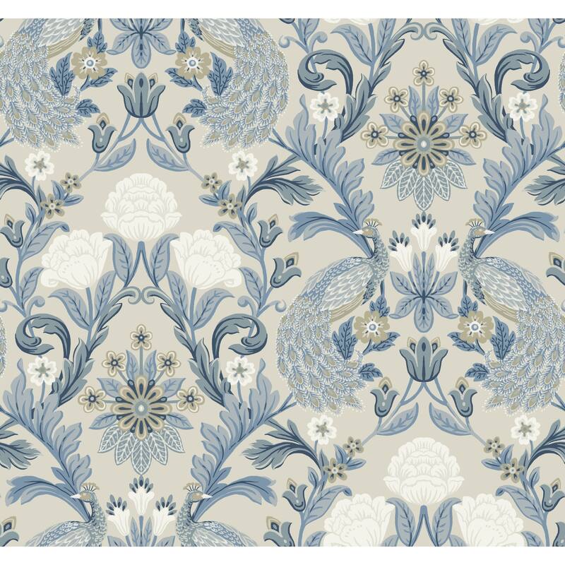 Eugene, Unpasted Non-Woven Plume Dynasty Wallpaper 27 in x 27 ft = 60.75 sq ft