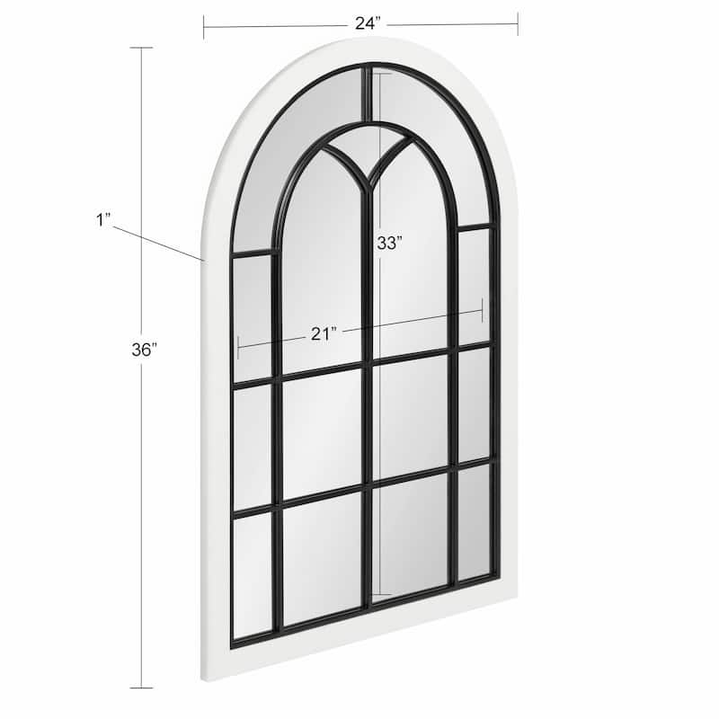 Kate and Laurel Joffrey Arch Windowpane Framed Wall Mirror