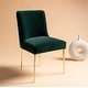 preview thumbnail 75 of 124, SAFAVIEH Couture Nolita Velvet Accent Chair - Mustard / Brass - 28"x23"x35.3" - 28" W x 23" D x 35" H